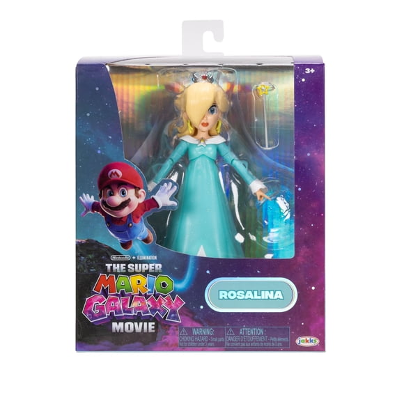 The Super Mario Galaxy Movie - 5 inch Action Figure Series Rosalina Figure with Wand and Stand Accessories