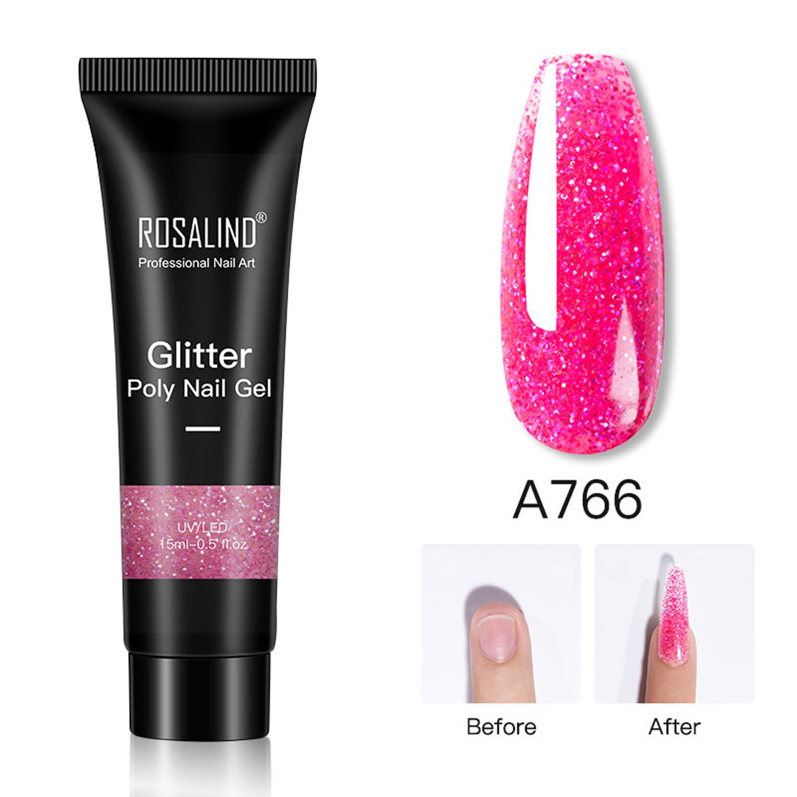 ROSALIND Glitter Pearlescent Extender 15ml Crystal Nail Gel Extender