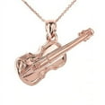 thumbnail image 1 of ROSE GOLD 3D VIOLIN MUSIC CHARM PENDANT NECKLACE :  14K  Pendant with 20" chain, 1 of 1