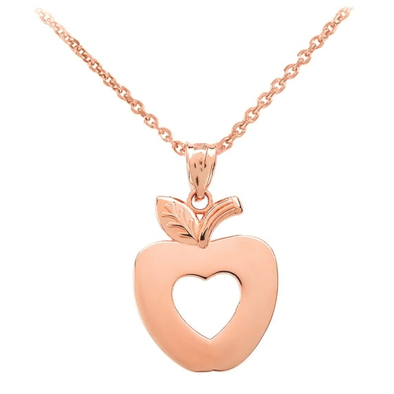ROSE GOLD APPLE HEART PENDANT NECKLACE : 10K Pendant with 16" chain