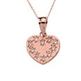 thumbnail image 1 of ROSE GOLD HAMMERED DIAMOND HEART PENDANT NECKLACE :  14K  Pendant with 20" chain, 1 of 1