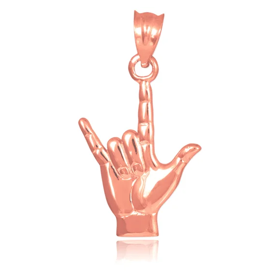 ROSE GOLD HANG LOOSE CHARM PENDANT NECKLACE