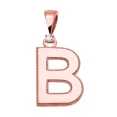thumbnail image 1 of ROSE GOLD HIGH POLISH MILGRAIN SOLITAIRE DIAMOND "B" INITIAL PENDANT NECKLACE, 1 of 1