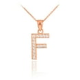 thumbnail image 1 of ROSE GOLD LETTER "F" DIAMOND INITIAL PENDANT NECKLACE :  10K  Pendant only, 1 of 1