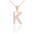 thumbnail image 1 of ROSE GOLD LETTER "K" DIAMOND INITIAL PENDANT NECKLACE, 1 of 1