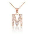 thumbnail image 1 of ROSE GOLD LETTER "M" INITIAL DIAMOND MONOGRAM PENDANT NECKLACE :  14K  Pendant only, 1 of 1