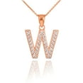 thumbnail image 1 of ROSE GOLD LETTER "W" INITIAL DIAMOND MONOGRAM PENDANT NECKLACE :  10K  Pendant only, 1 of 1
