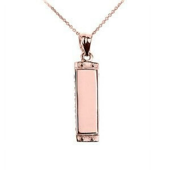 ROSE GOLD MUSICAL CHARM HARMONICA PENDANT NECKLACE : 10K Pendant with 18" chain