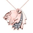 thumbnail image 1 of ROSE GOLD ROARING LION HEAD DIAMOND PENDANT NECKLACE :  14K  Pendant only, 1 of 1