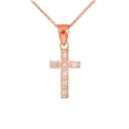 thumbnail image 1 of ROSE GOLD SMALL CROSS PENDANT NECKLACE WITH DIAMONDS :  10K  Pendant with 22" chain, 1 of 1