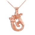 thumbnail image 1 of ROSE GOLD TEXTURED FAIRYTALE MERMAID PENDANT NECKLACE :  14K  Pendant with 18" chain, 1 of 1