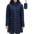 thumbnail image 1 of ROSE ROUND Women's Winter Warm Maxi Puffer Jacket Detachable Hood Long Quilted Puffer Coat (Black，M）, 1 of 1