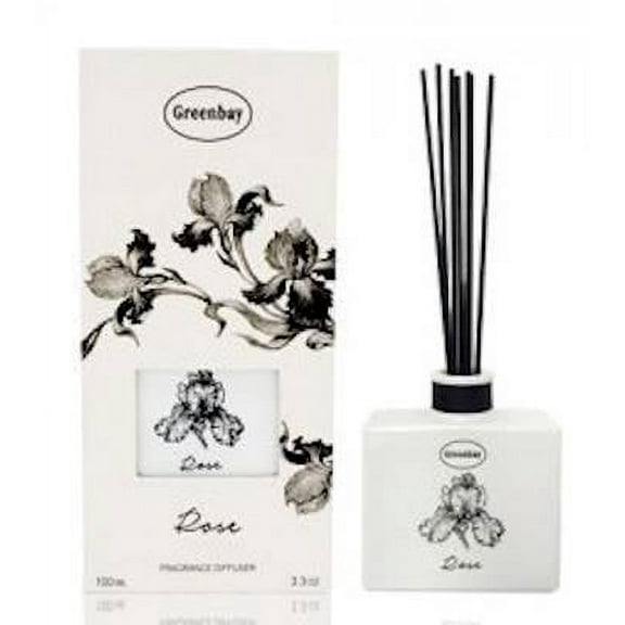 ROSE Reed Diffuser 3.3 oz White Glass by Greenbay