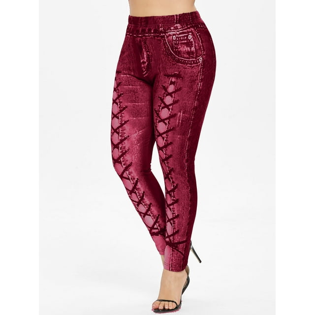 ROSEGAL Plus Size High Waisted 3D Printed Leggings