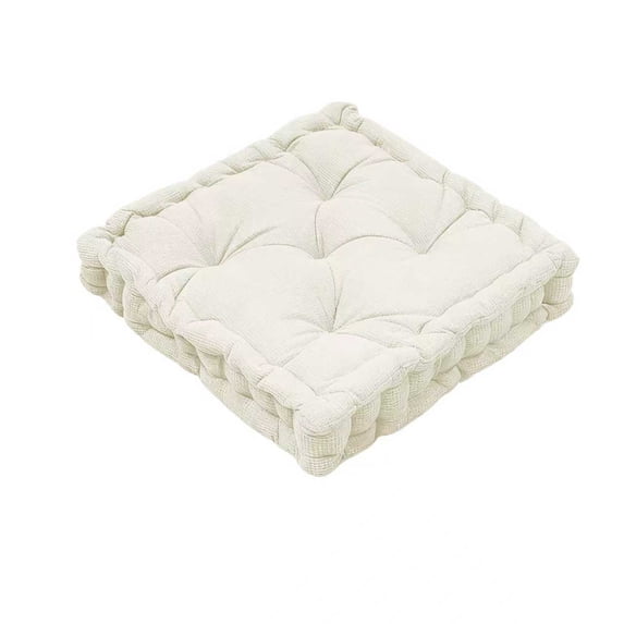ROSEKIND 19"x19"x5" Thick Square Meditation Floor Pillow, Corduroy Tufted Floor Cushion for Adults, Large High-Resilience Sponge Seating for Yoga, Tatami, Living Room & Fireplace, Grey