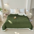 thumbnail image 1 of ROSEKIND Cable Jacquard Flannel Sherpa Reversible Throw Blanket, 1 of 6