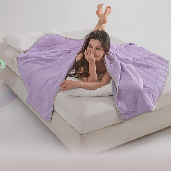 ROSEKIND Cooling Comforter for Hot Sleepers, OEKO-TEX Certified Lightweight Blanket, Soft & Breathable Cooling Quilt, 80x90in, Iced Lavender