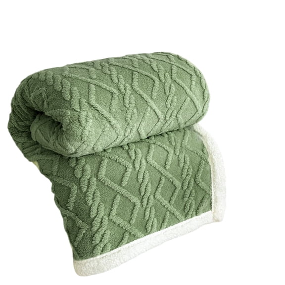 ROSEKIND Luxury Diamond Jacquard Sherpa Throw Blanket, Ultra Soft Reversible Fleece Bed Blanket for Couch & Sofa, Warm & Decorative, 30"x40", Sage Green