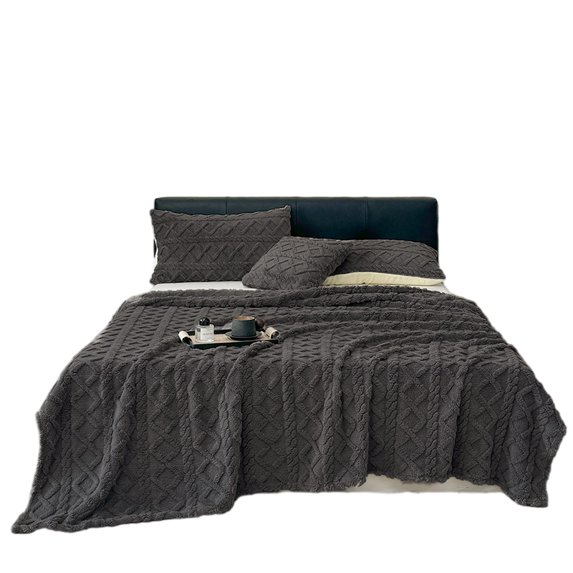 ROSEKIND Home Fleece Throw Blanket for Couch or Bed, 3D Jacquard Decorative Blankets | Cozy Soft Fuzzy Flannel Blanket All Seasons & Occasion, Gifts for Women, 60×80in, Silver Cloud