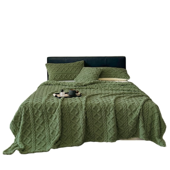 ROSEKIND Home Fleece Throw Blanket for Couch or Bed, 3D Jacquard Decorative Blankets | Cozy Soft Fuzzy Flannel Blanket All Seasons & Occasion, Gifts for Women, 60×80in, Sage Green