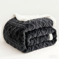 thumbnail image 1 of ROSEKIND Luxury Diamond Jacquard Sherpa Throw Blanket, Ultra Soft Reversible Fleece Bed Blanket for Couch & Sofa, Warm & Decorative, 70"x80", Silver Cloud, 1 of 8