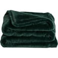 thumbnail image 1 of ROSEKIND Luxury Faux Rabbit Fur Throw Blanket, 6lbs Heavyweight Plush Fleece Bed Blanket, Forest Green, Ultra Soft & Cozy for Couch, Bed, Sofa, 50x60in, 1 of 8