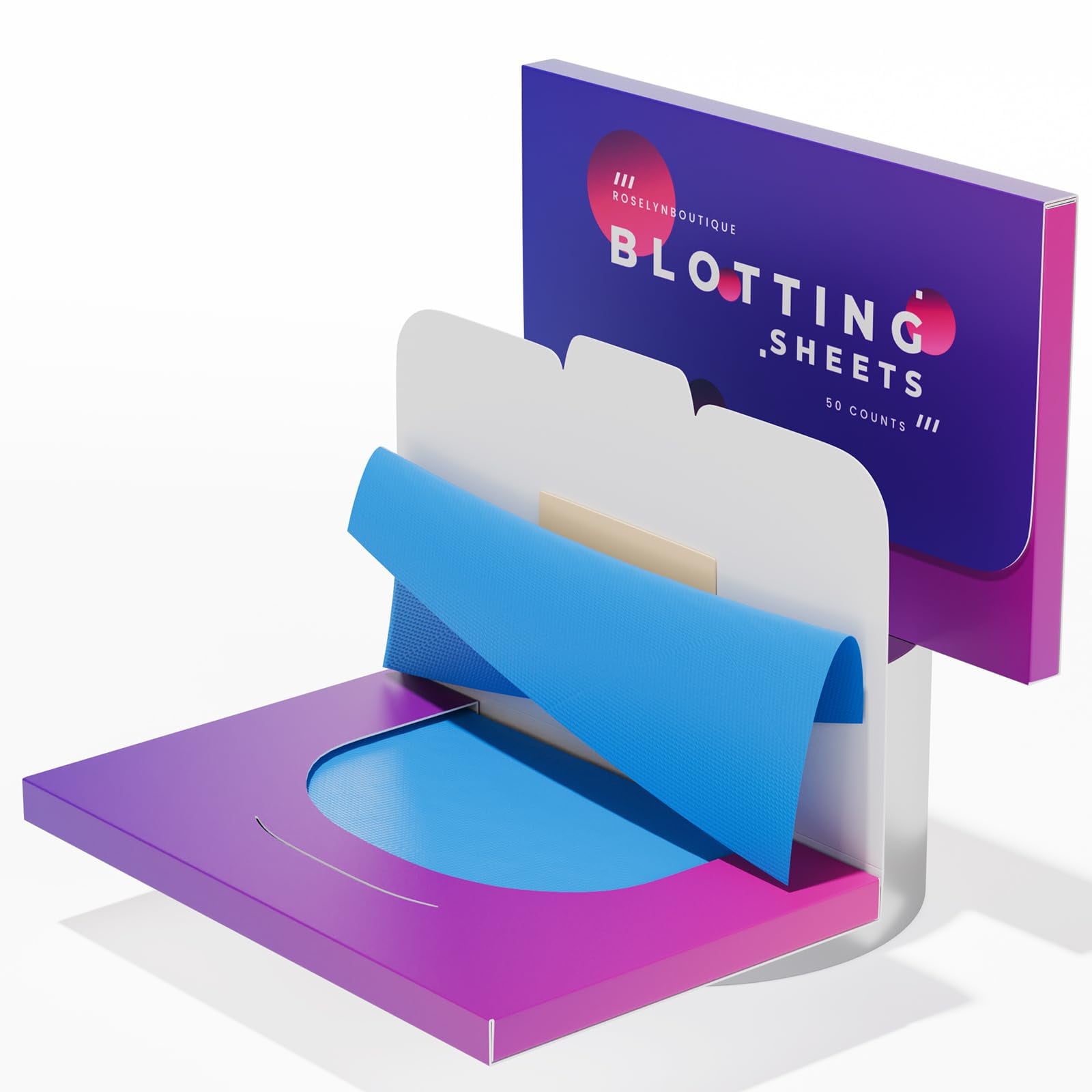 ROSELYNBOUTIQUE Oil Blotting Sheets for Face 50 Organic Premium Flexible Silky Blotting Sheets