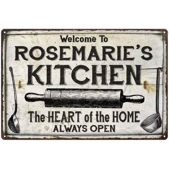 ROSEMARIE'S Kitchen Farmhouse Sign Gift Gift 12x18 Metal 112180033426