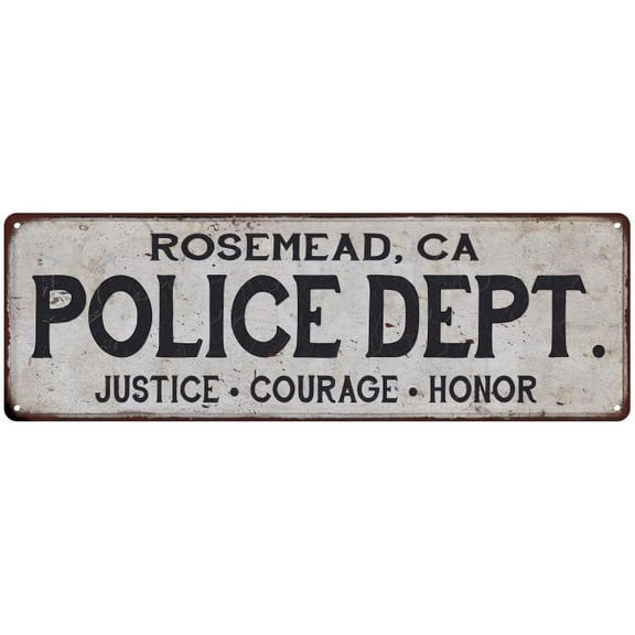 ROSEMEAD, CA POLICE DEPT. Home Decor Metal Sign Gift 8x24 108240012679