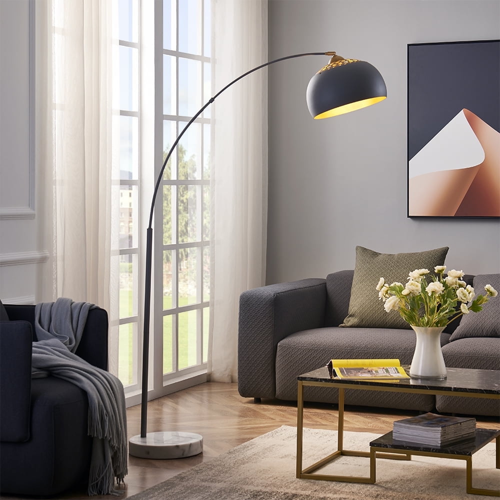 ROSEN GARDEN Arc Floor Lamp, Modern Reading Light for Living Room, Bedrooms and Office, Light Direction Adjustable, Bulb Not Included