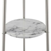 ROSEN GARDEN Floor Lamp, Standing Reading Light with 3 Shelves Silver