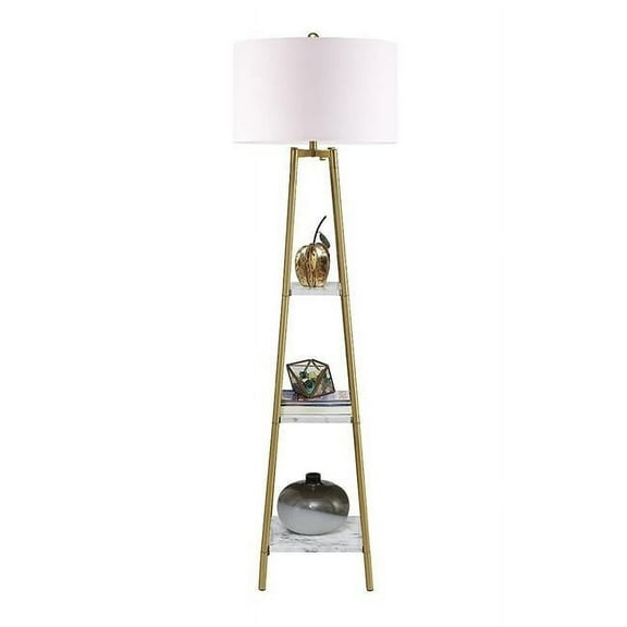 ROSEN GARDEN LT7047 Rosen Garden LT7047 Floor Lamp with Square Shelves -  Gold