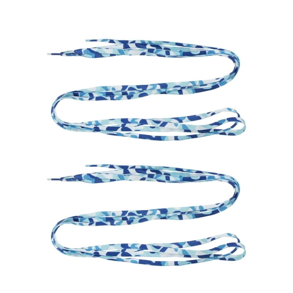 ROSENICE 1 Pair of Flat Roller-skate Laces Blue Camouflage Polyester Decorative All Users Sports
