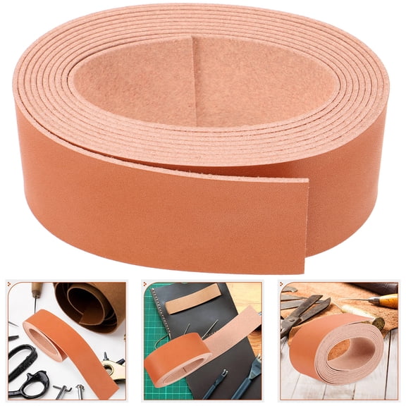 ROSENICE 1 Roll Leather Strips Light Brown for Diy Crafting Accessories 200cm x 3.75cm x 0.20cm
