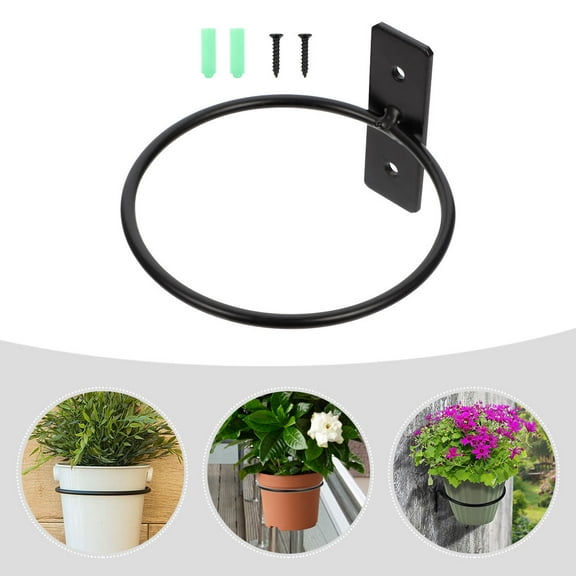 ROSENICE 1 Set 4.91X4.91X3.03in Iron Planter Pot Stand for Homeowners and Gardeners Black