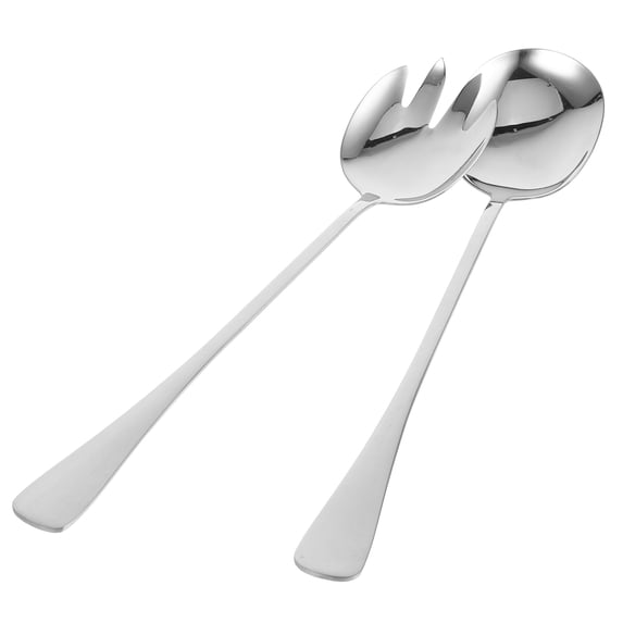 ROSENICE 1 Set Metal Serving Utensils Fork and Spoon for Restaurant Easy Handling 11.0x2.4x1in