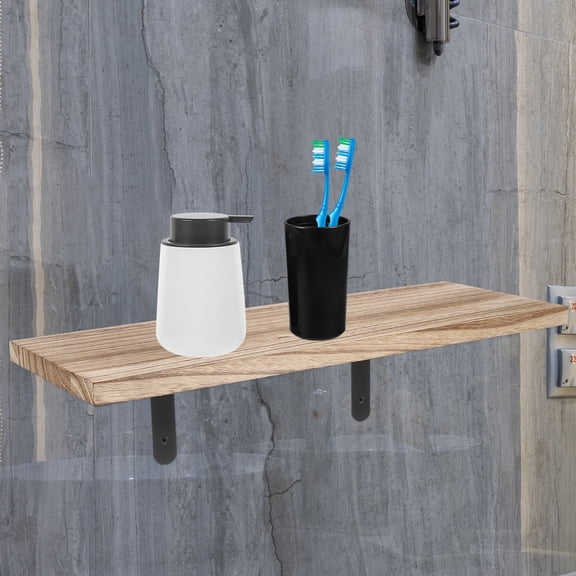 ROSENICE Heavy Duty Floating Shelves Wall Mount Floating Shelf Storage Rack Khaki Iron 1 Set