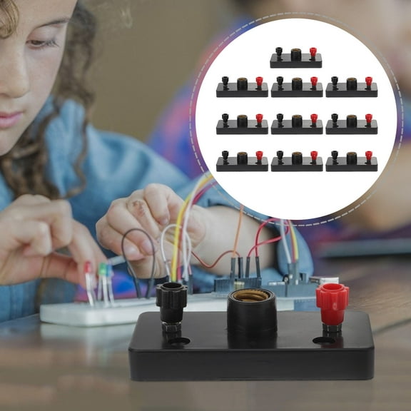 ROSENICE 10 Pcs Circuit Experiment Equipment Base Light Holders for Small Bulb Primary School Black