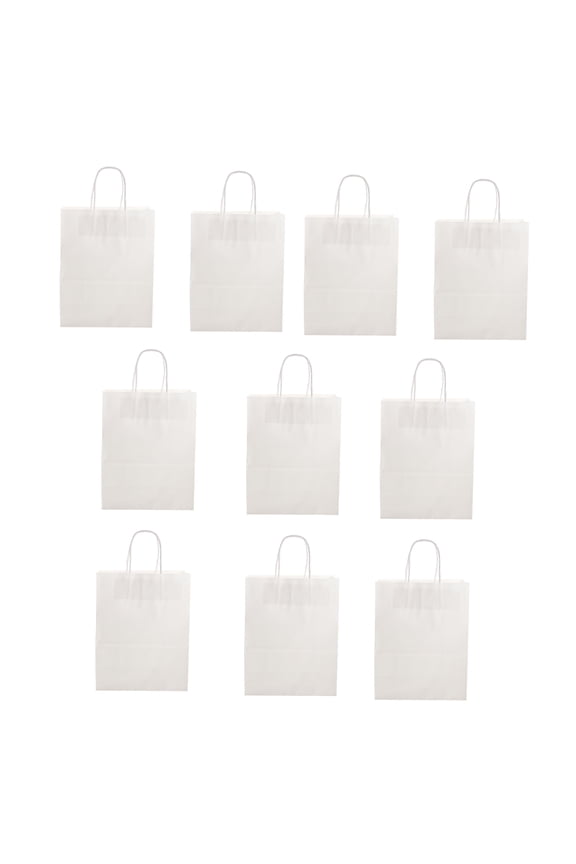 Takeaway Handbag Food Packaging Handbag Kraft Paper 10Pack 8.3*4.3*10.6in