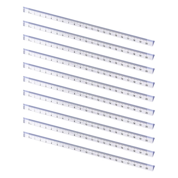 ROSENICE 10 Pcs Transparent Triangular Ruler Exquisitely Crafted Ruler Clear Rulers Plastic Scale Ruler Triangle Scale 20X1.5CM