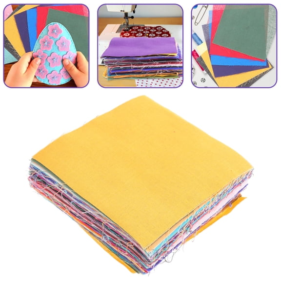 ROSENICE 100 Pcs Crafts Colored Solid Patchwork Group Decoration Fabric Vivid