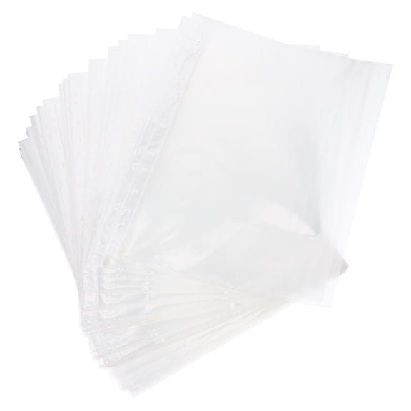 ROSENICE 100 Pcs Document Folders for Stationary Dry Erase Pockets Transparent