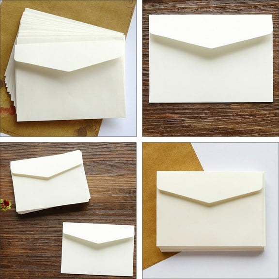 ROSENICE  100 Pcs Small Mini Blank Envelope White Envelopes Business Cash
