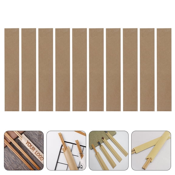 ROSENICE 100 Pcs Waterproof Chopstick Set Cushioning Chopsticks Bag Cutlery Bag Bags Chopsticks Sleeve Brown 18.00X3.10X0.20CM