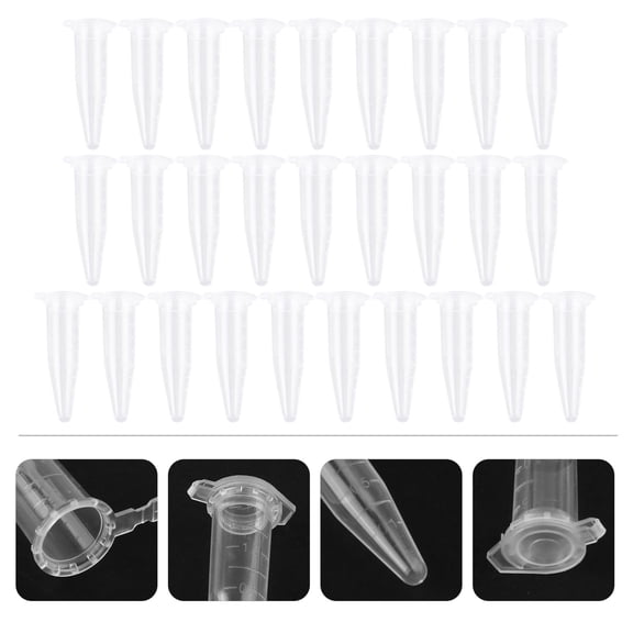 ROSENICE 1000Pcs Clear Plastic Test Tubes for Centrifugation and Measurement in Laboratory