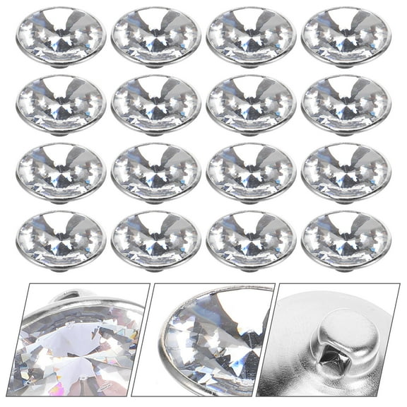 ROSENICE Rhinestone Sewing Button Crystal Buttons Transparent 100pcs 0.8x0.8in