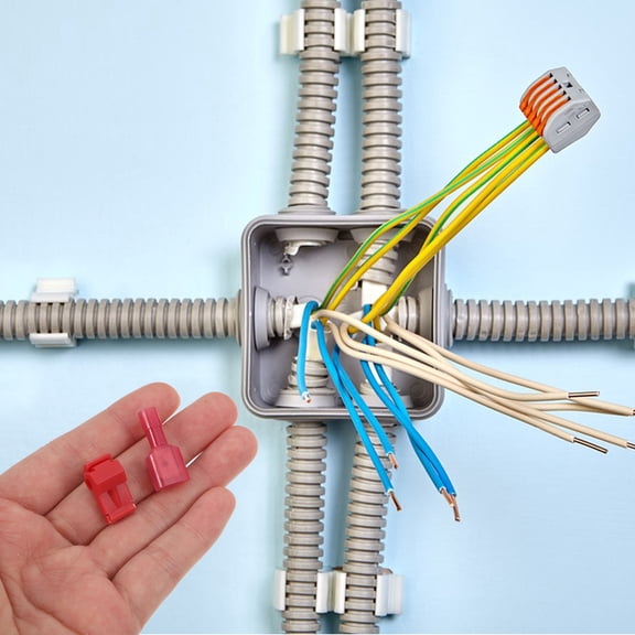 ROSENICE 100Pcs Nylon Spade Quick Disconnect Connector Kit Efficient Wire Contact For Marine Wiring And Repairs