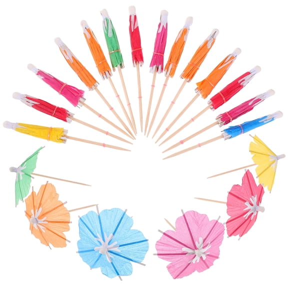 ROSENICE 100Pcs Paper Umbrella Picks For Cocktails Flower Shape Decoration Home Use And Parties