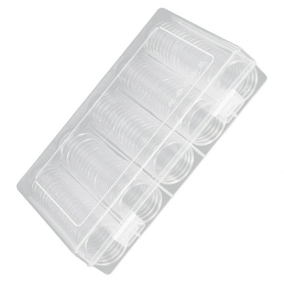 ROSENICE 100pcs Coin Containers Medal Storage Box Transparent Round Box for Coin Collection