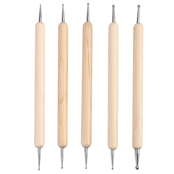 ROSENICE 10Pcs Dot Painting Tool for Ceramic Clay Tools Blue Round Tip Double Ended